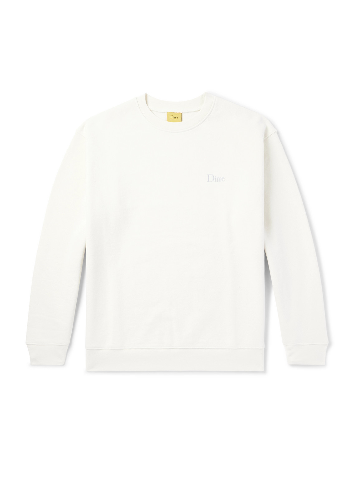 Dime Logo-embroidered Cotton-jersey Sweatshirt In White