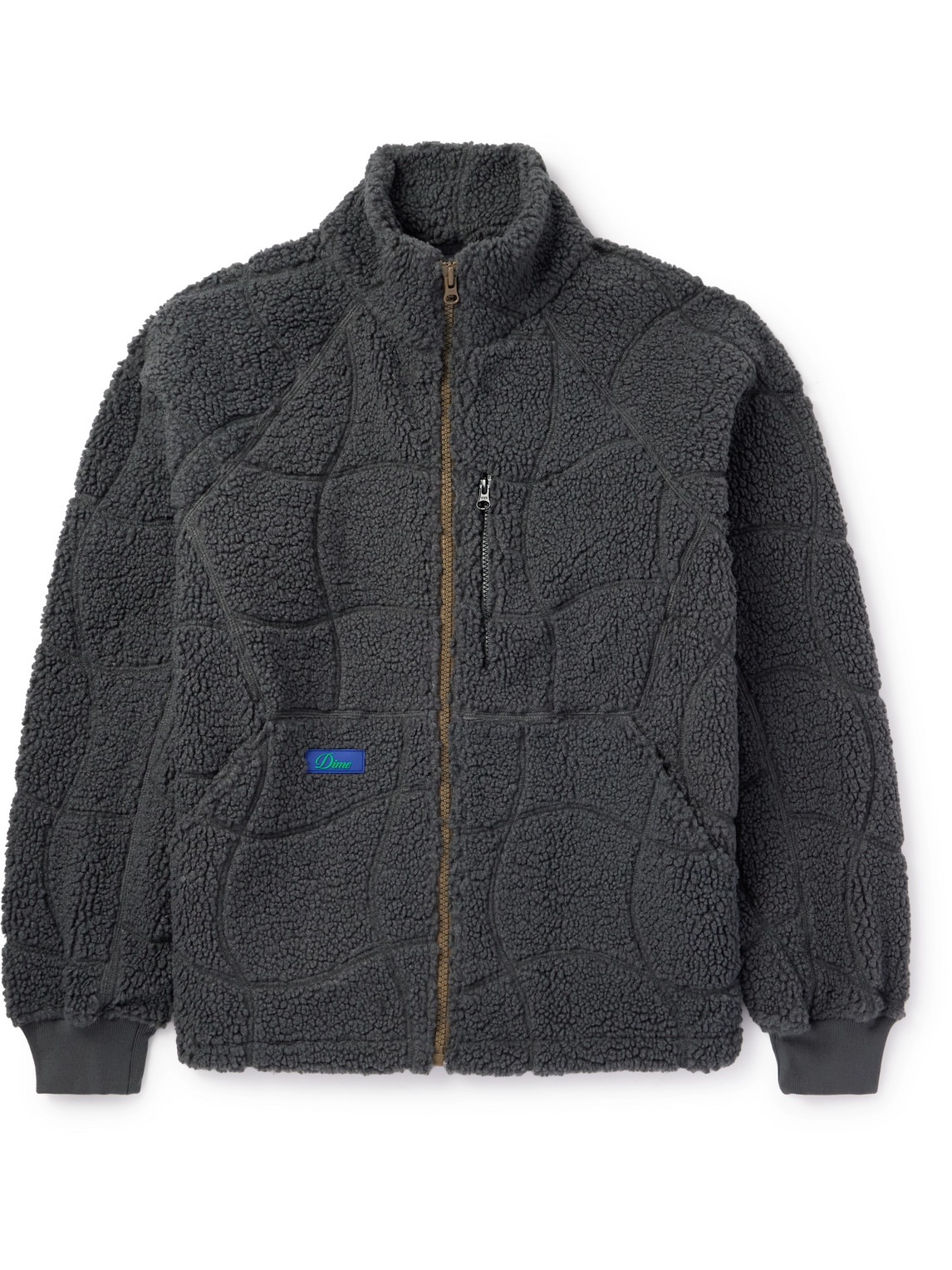 Dime Coverstich Sherpa Fleece In Gray