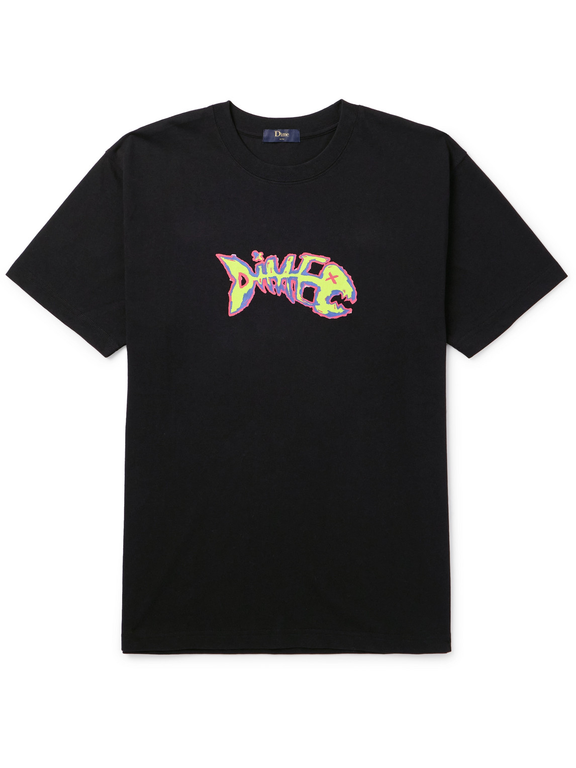 Dime Bones Logo-print Cotton-jersey T-shirt In Black