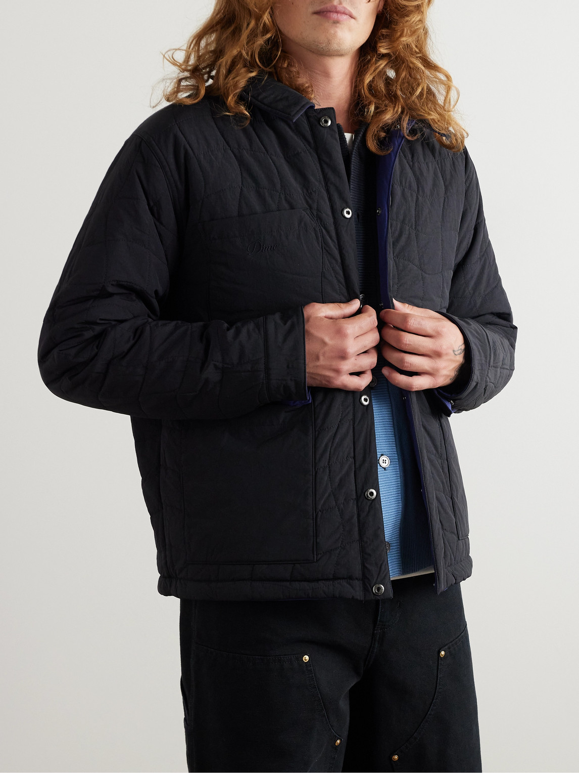 Reversible Logo-Embroidered Padded Shell Jacket