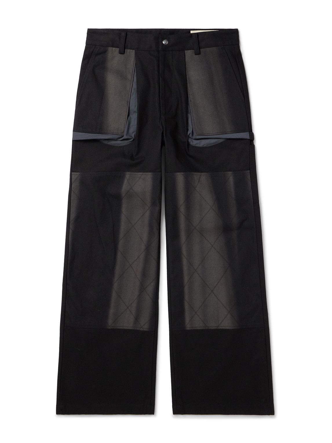 Straight-Leg Layered Sun-Bleached Cotton-Canvas Trousers