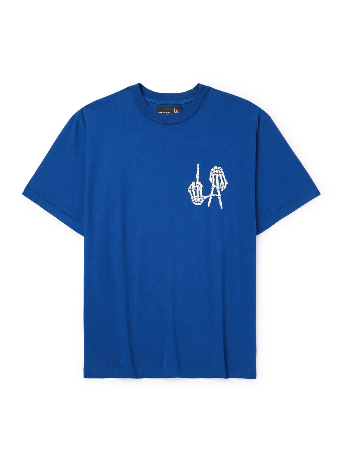 LOCAL AUTHORITY LA - La Bones FUFC Logo-Print Cotton-Jersey T-Shirt - Men - Blue - S