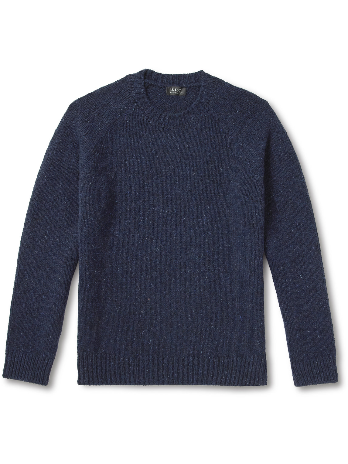 A.P.C. - Harris Flecked Merino Wool Sweater - Men - Blue - XS