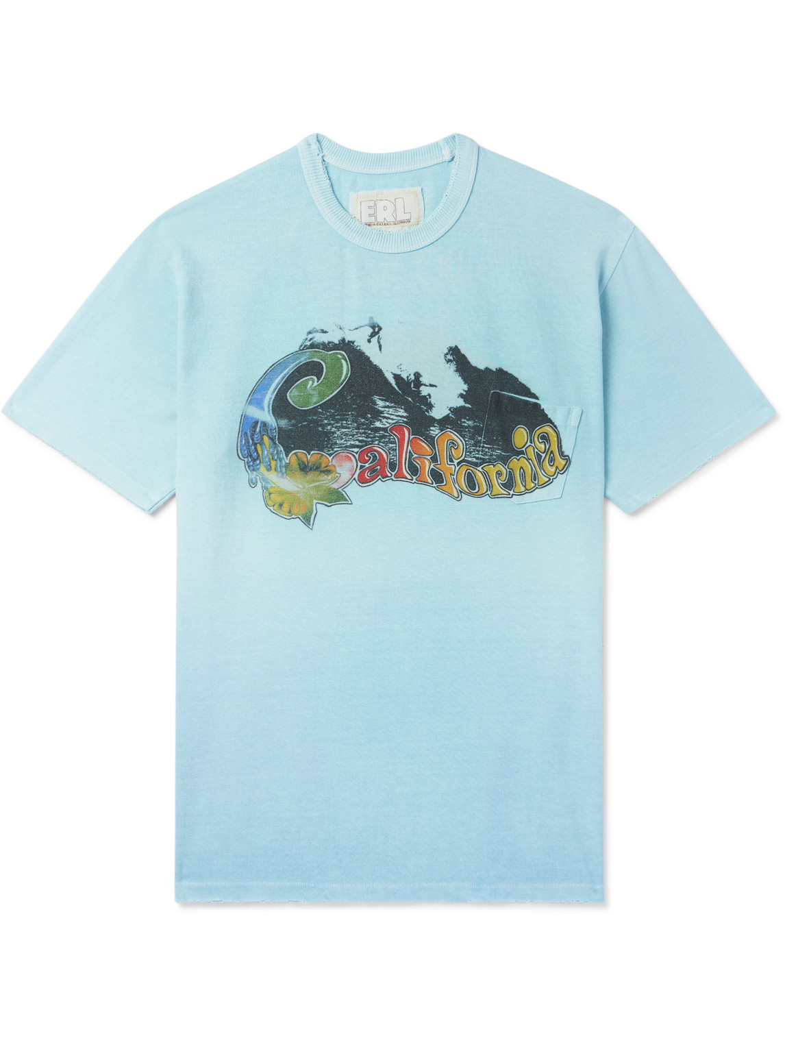 California Slim-Fit Distressed Printed Cotton and Linen-Blend Jersey T-Shirt