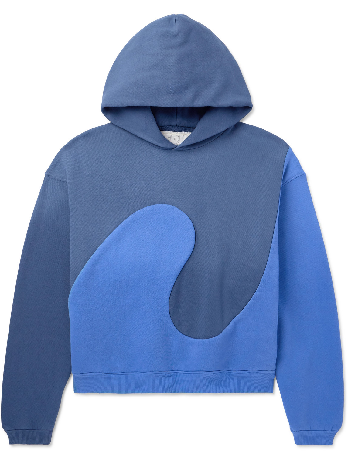 Erl Long-sleeved Hooded Sweatshirt In Blue