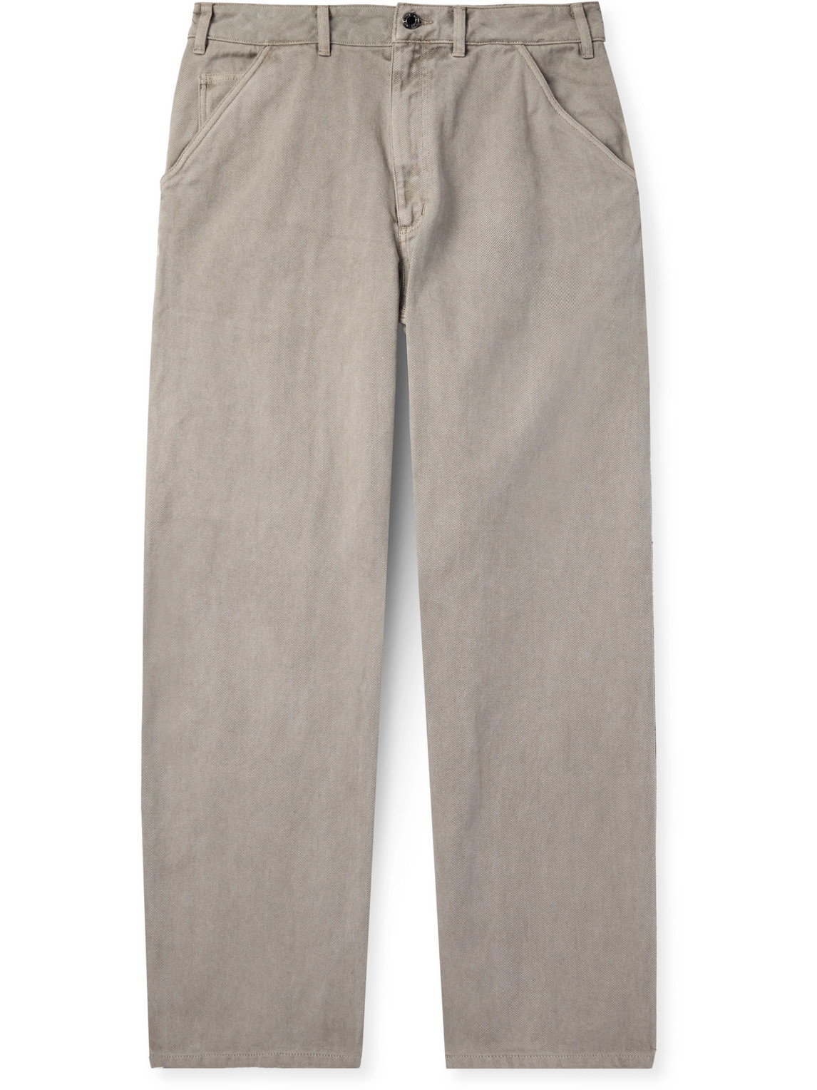 Straight-Leg Cotton-Twill Trousers