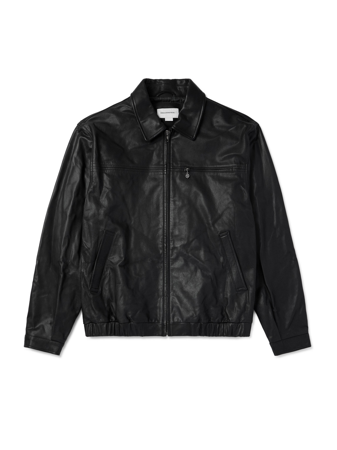 THISISNEVERTHAT - Panelled Leather Harrington Jacket - Men - Black - XL
