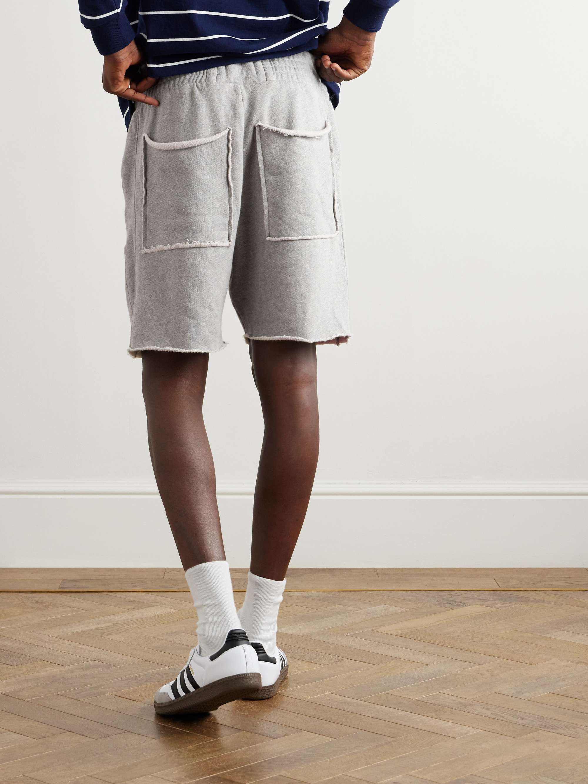 LES TIEN Garment-Dyed Fleece-Back Cotton-Jersey Drawstring Shorts