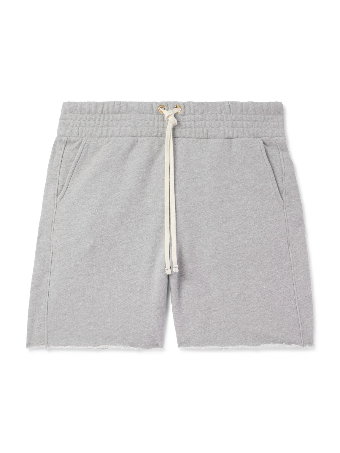 Straight-Leg Garment-Dyed Cotton-Jersey Drawstring Shorts