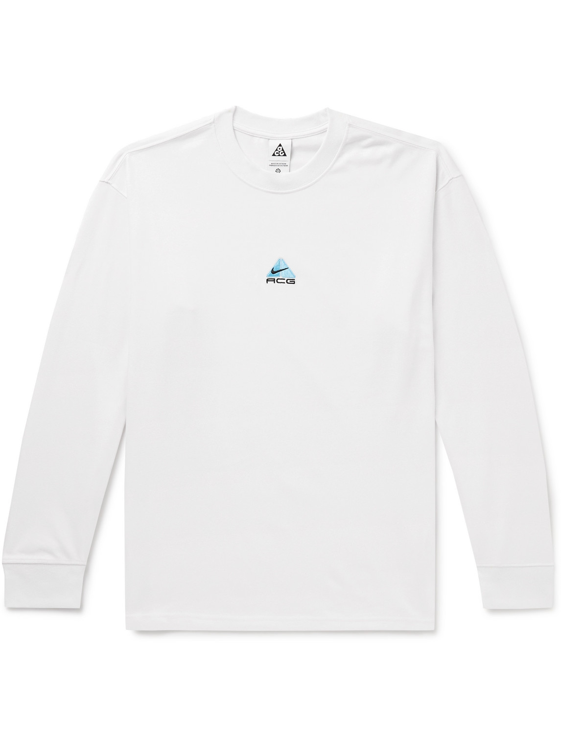 Nike Acg Lungs Embroidered Dri-fit Jersey T-shirt In White