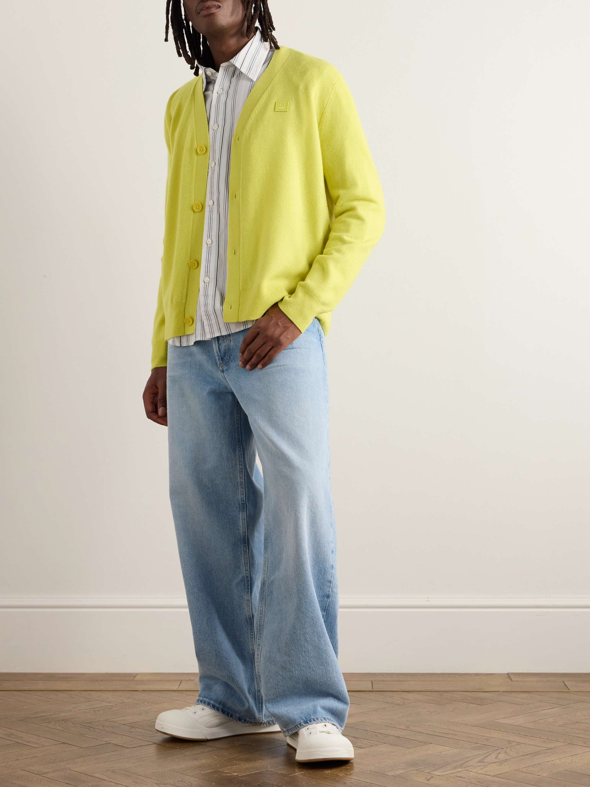 ACNE STUDIOS Keve Logo-Appliquéd Wool Cardigan