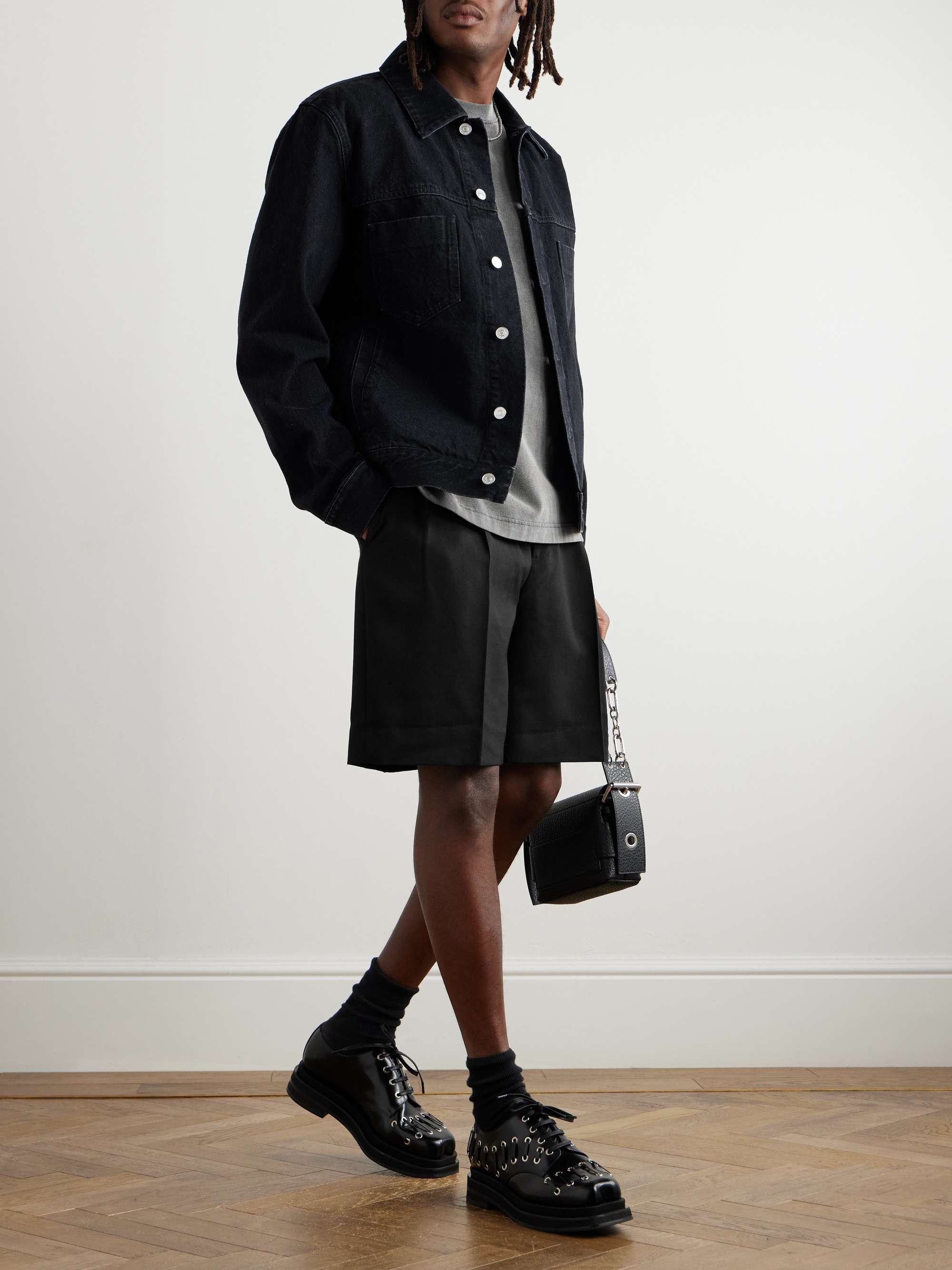 ACNE STUDIOS Radd Straight-Leg Pleated Woven Shorts