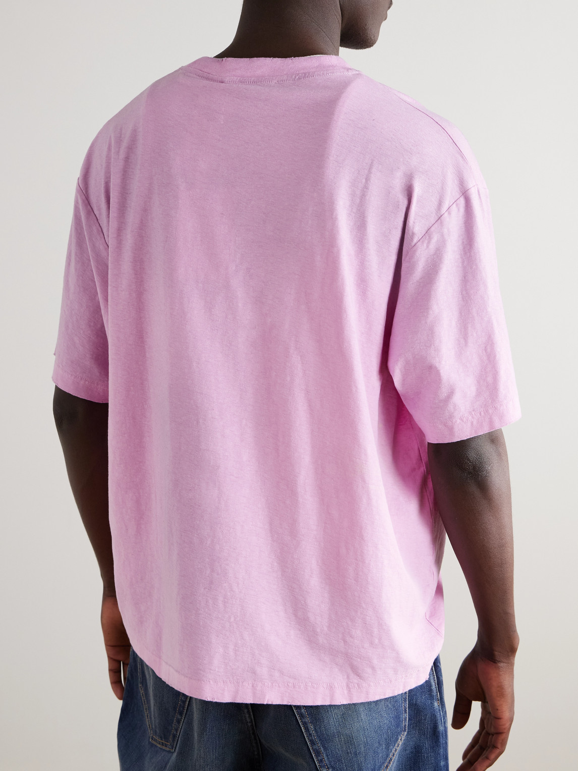 Acne Studios Pink Relaxed Fit Logo T-shirt In Pink