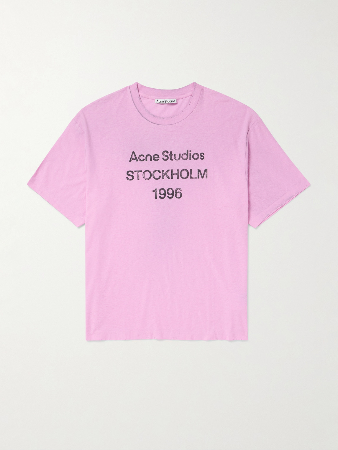 Acne Studios Exford Distressed Logo-Print Cotton-Jersey T-Shirt - Men