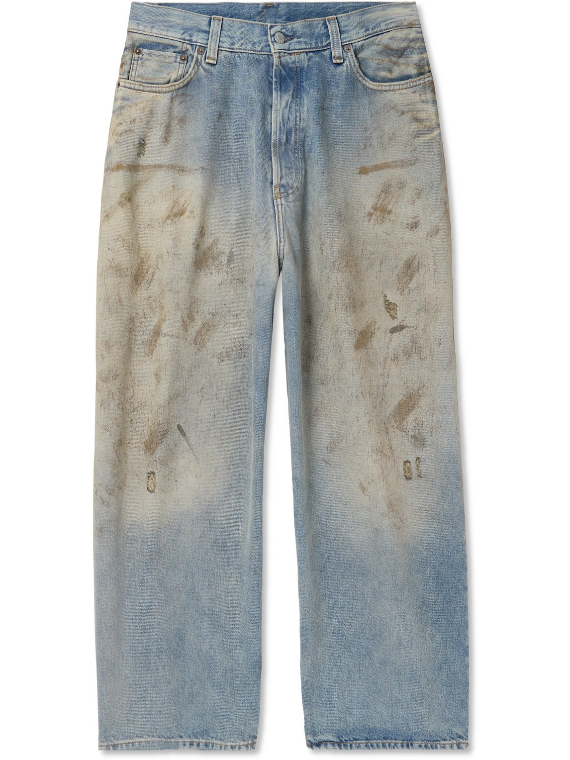 Straight-Leg Distressed Jeans