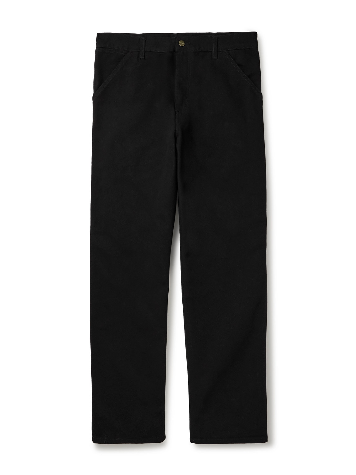 Carhartt Wip Single Knee Pant Black Rinsed In Organic Cotton In Black