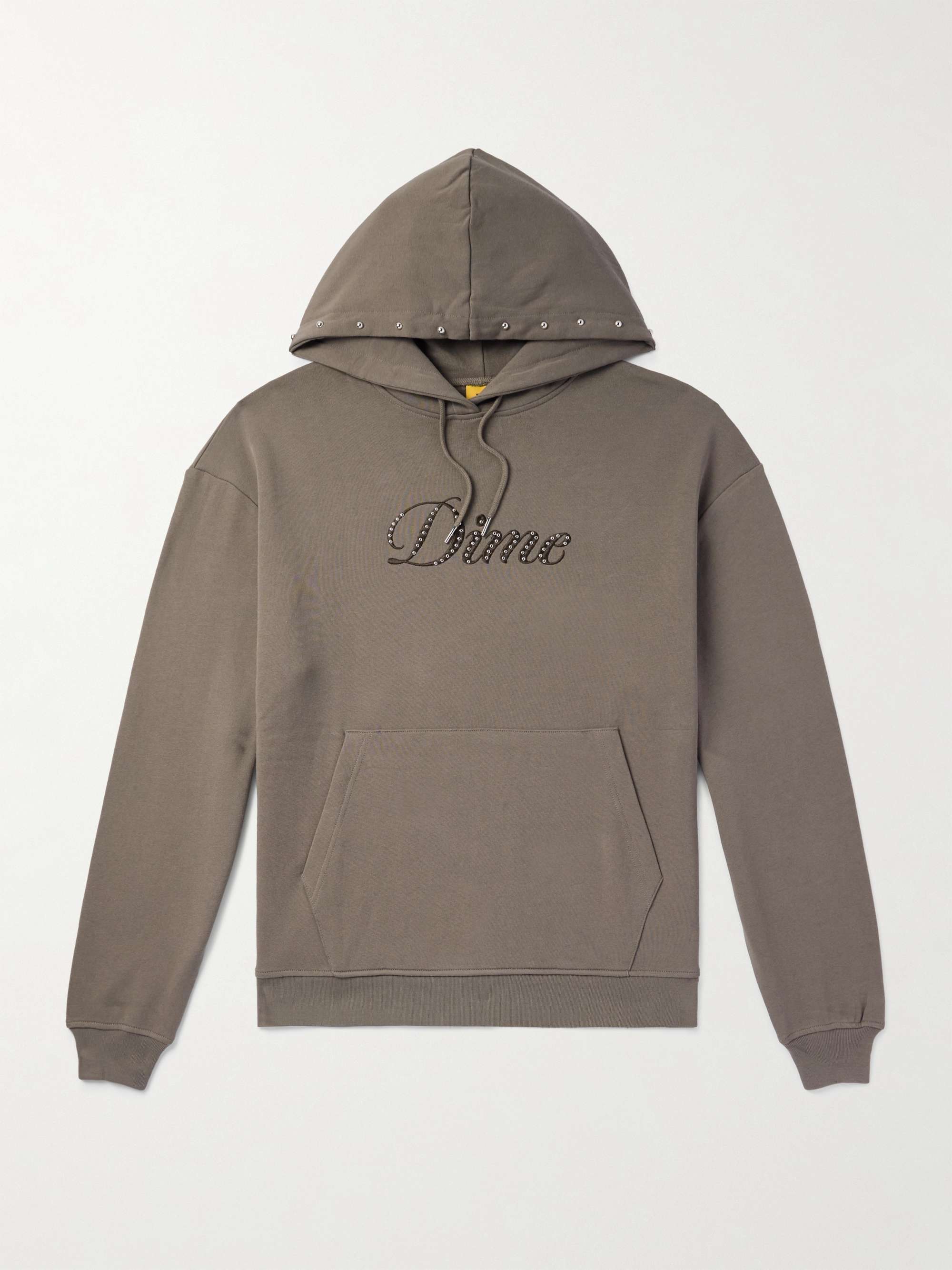 DIME Logo Embroidered Crystal Embellished Cotton Jersey Hoodie for Men MR PORTER