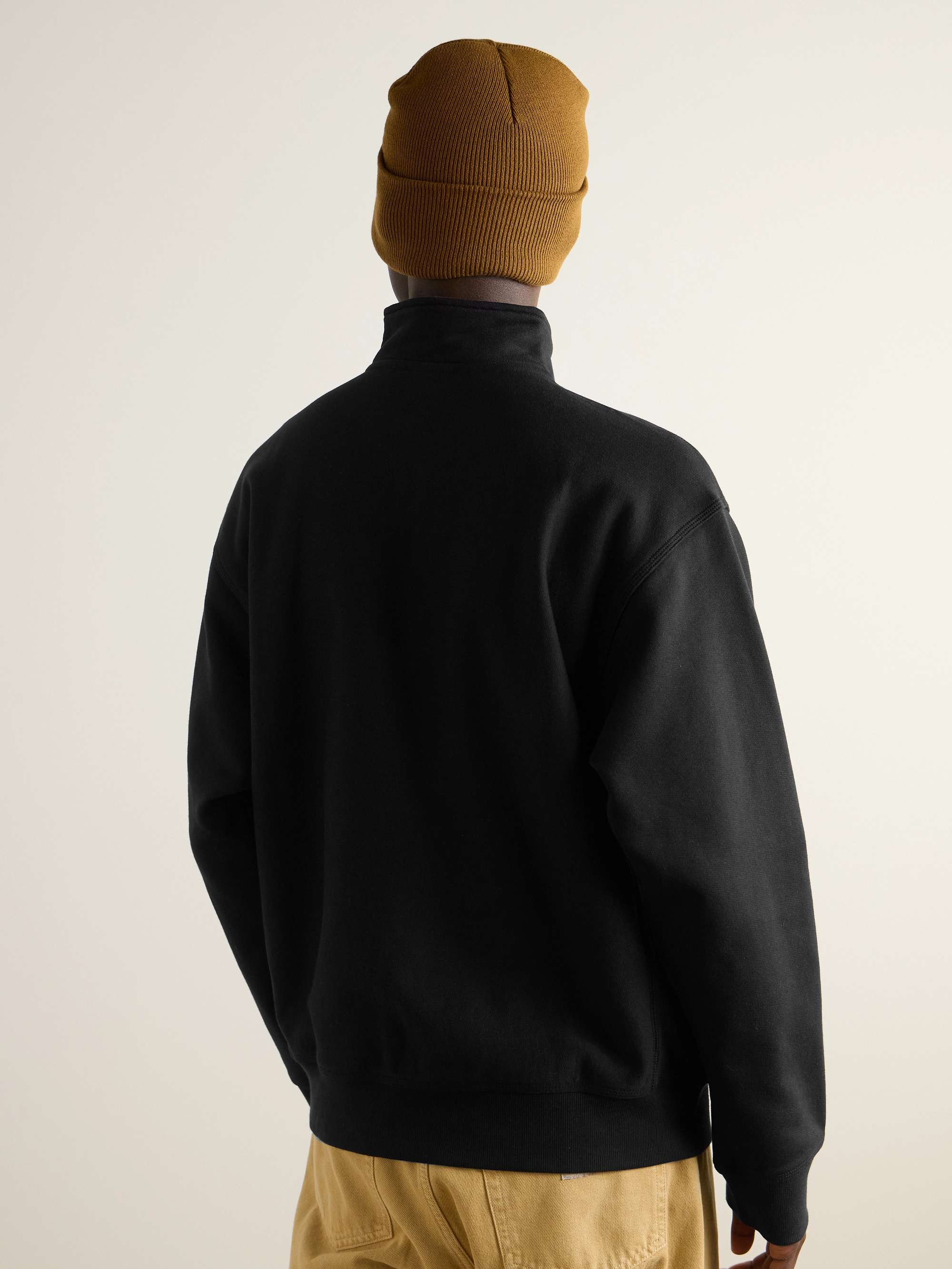 CARHARTT WIP American Script Cotton-Blend Jersey Half-Zip Sweatshirt