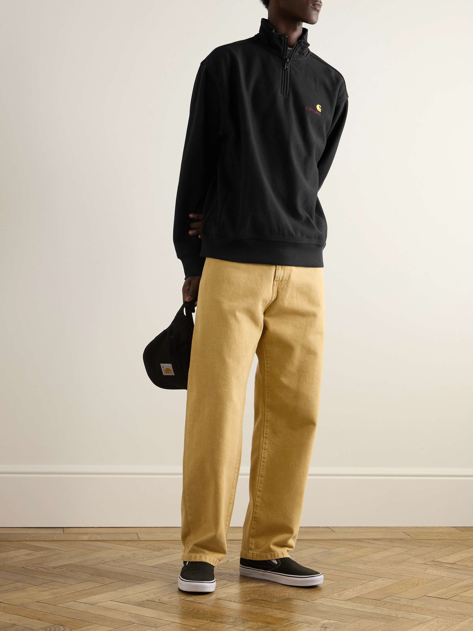 CARHARTT WIP American Script Cotton-Blend Jersey Half-Zip Sweatshirt