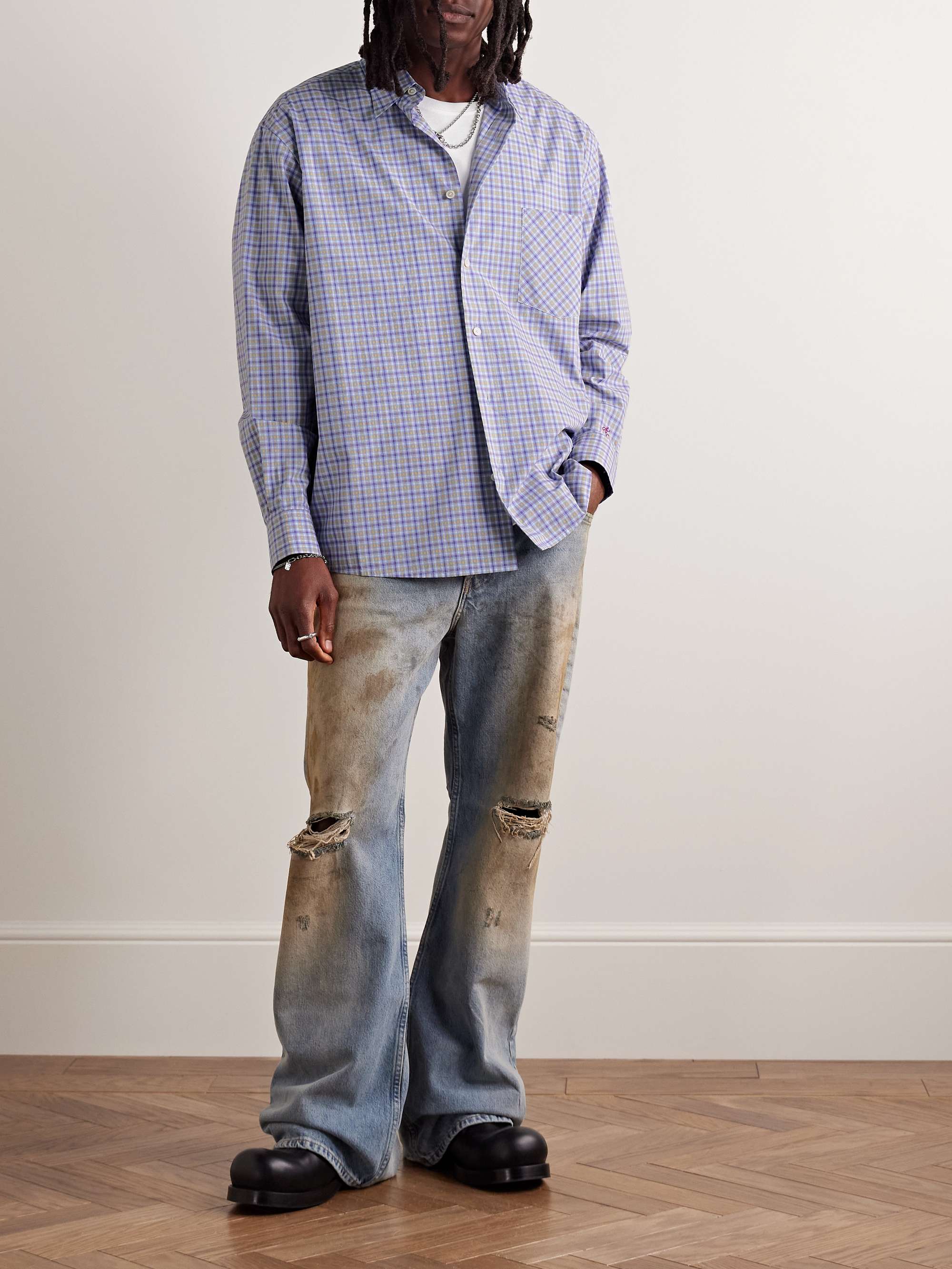 ACNE STUDIOS Exford Distressed Logo-Print Cotton-Jersey T