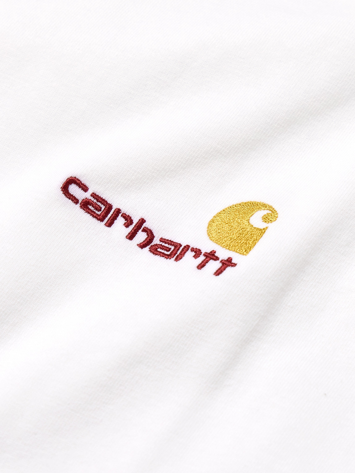 Carhartt Wip Mens White American Script Logo-embroidered Cotton-jersey T-shirt In White