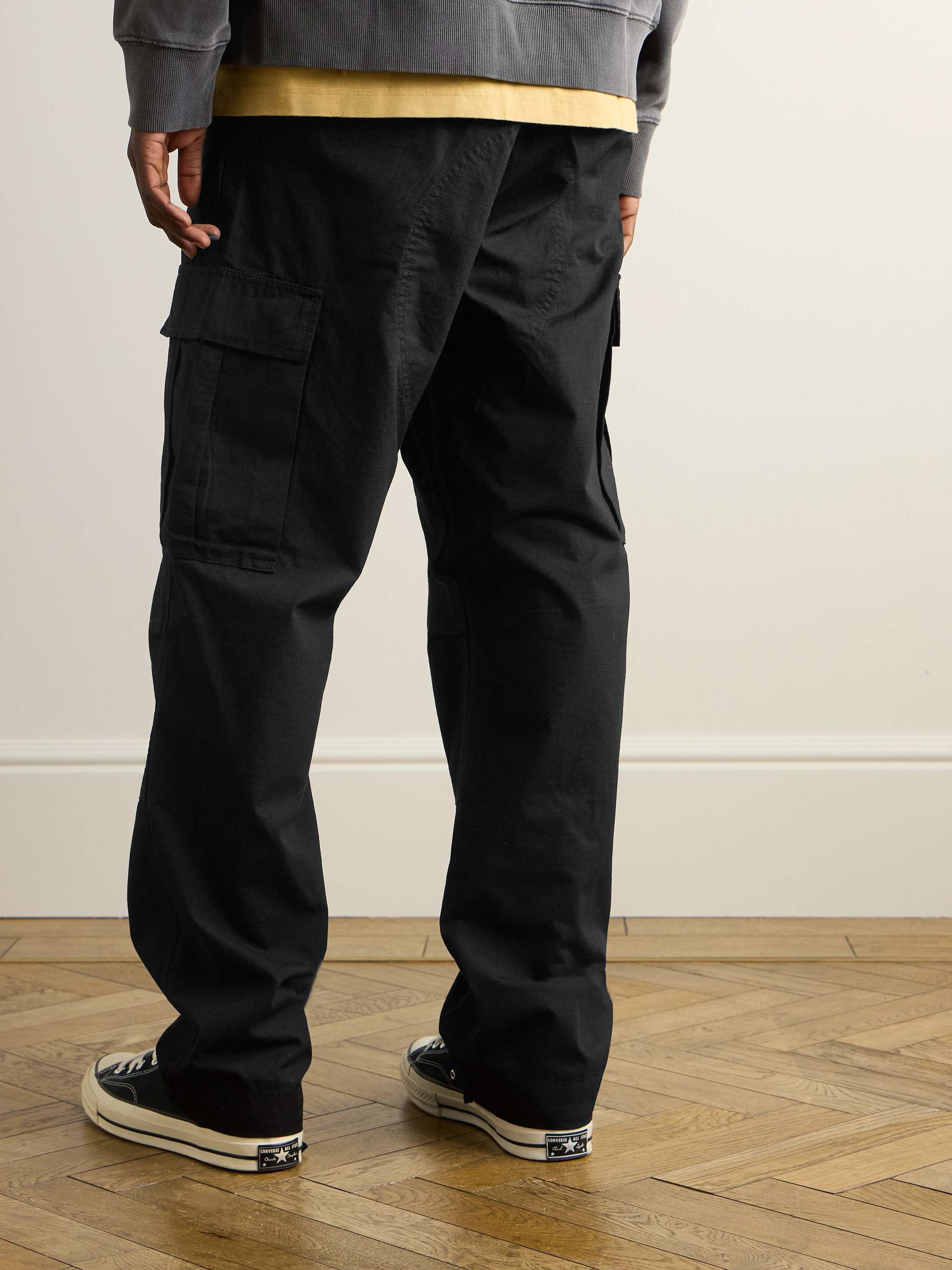 Black Straight-Leg Cotton-Ripstop Cargo Trousers | CARHARTT