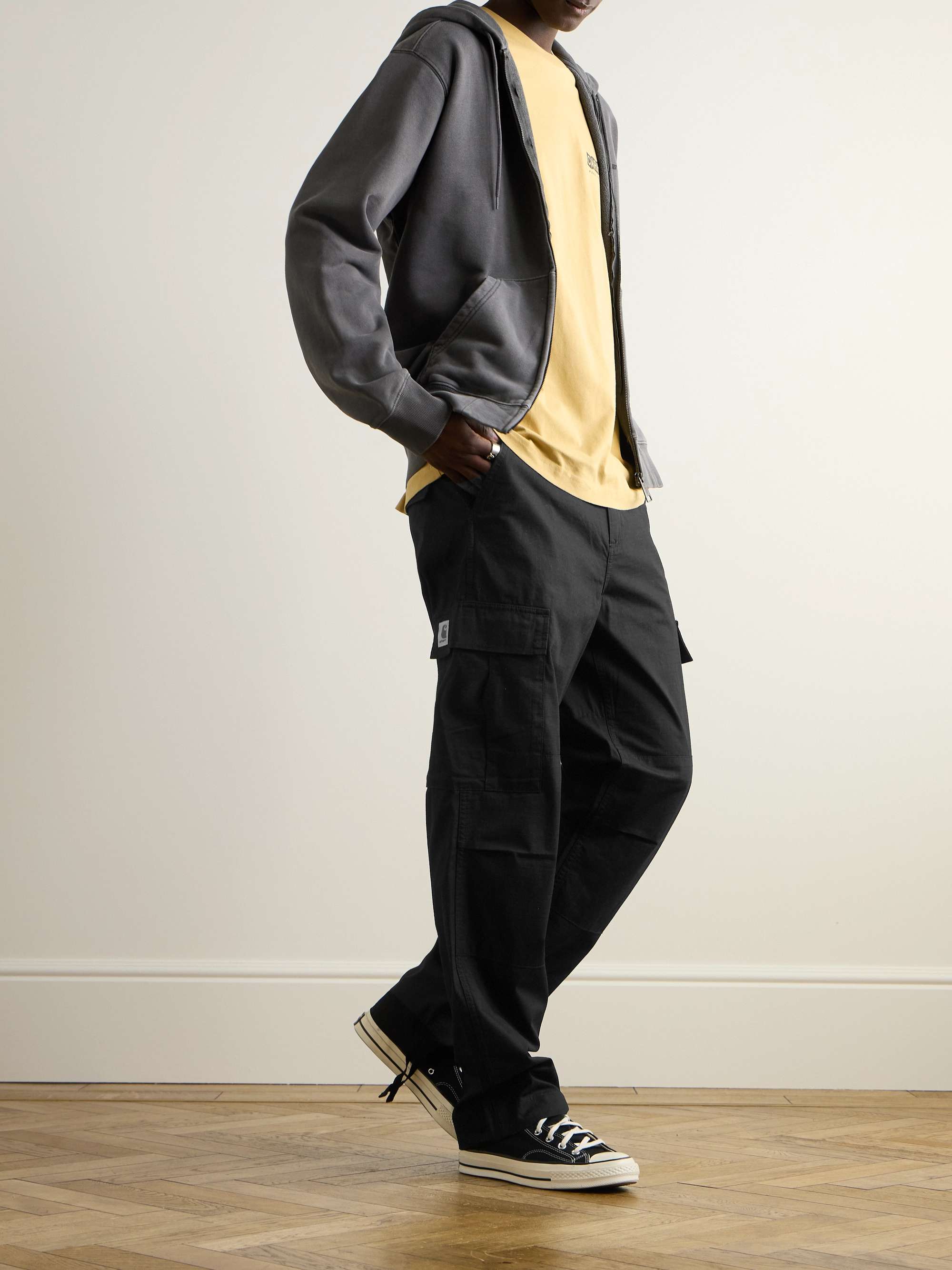Black Straight-Leg Cotton-Ripstop Cargo Trousers | CARHARTT