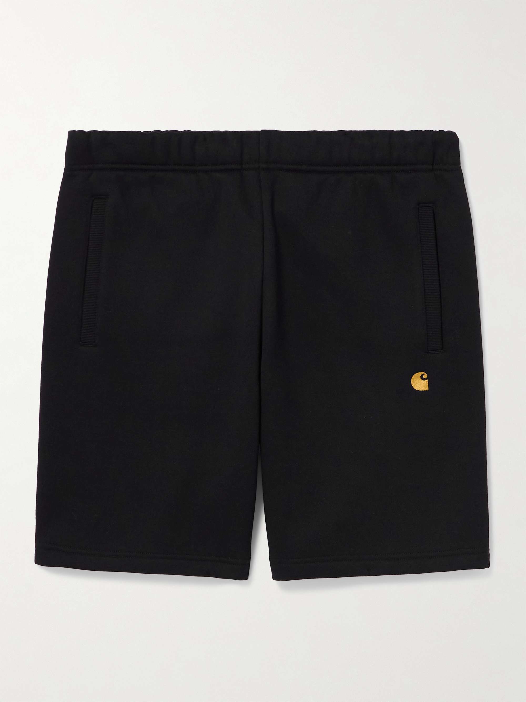 CARHARTT WIP Chase Straight-Leg Logo-Embroidered Cotton-Blend Jersey Shorts