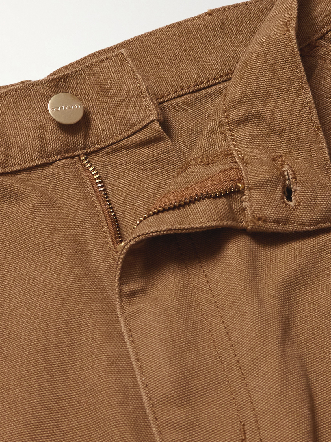 Carhartt Double Knee Straight-leg Cotton-canvas Carpenter Trousers In Brown