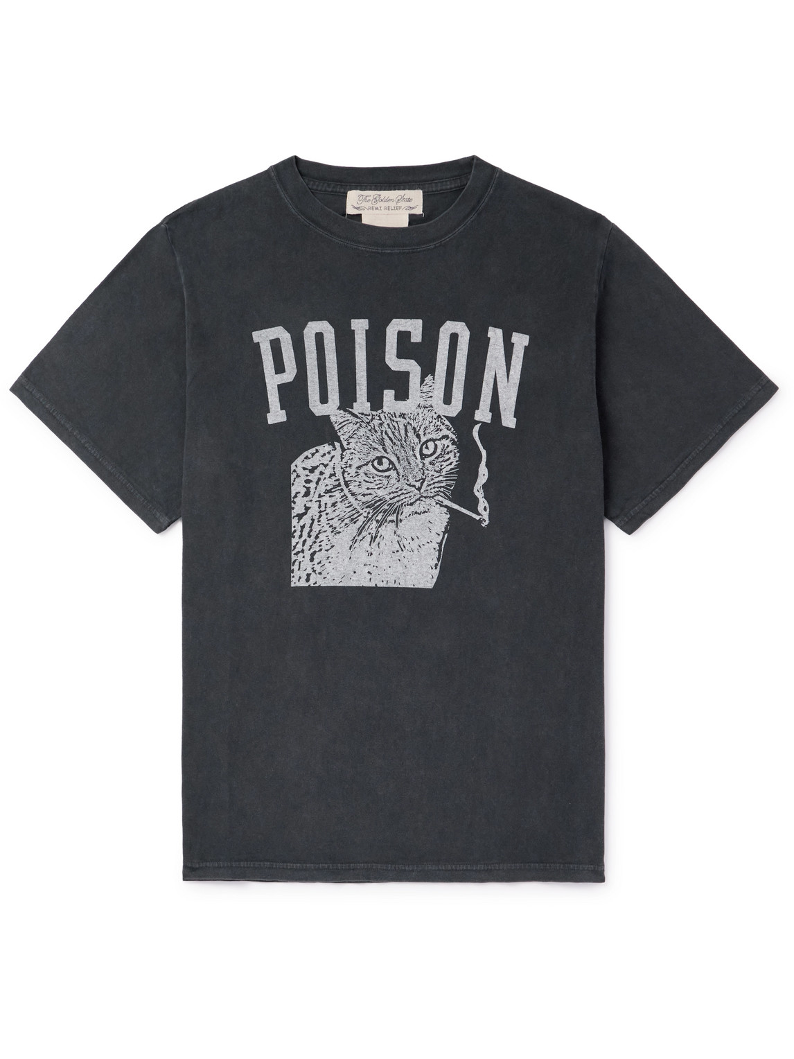 Remi Relief Poison Cat Printed Cotton-jersey T-shirt In Black