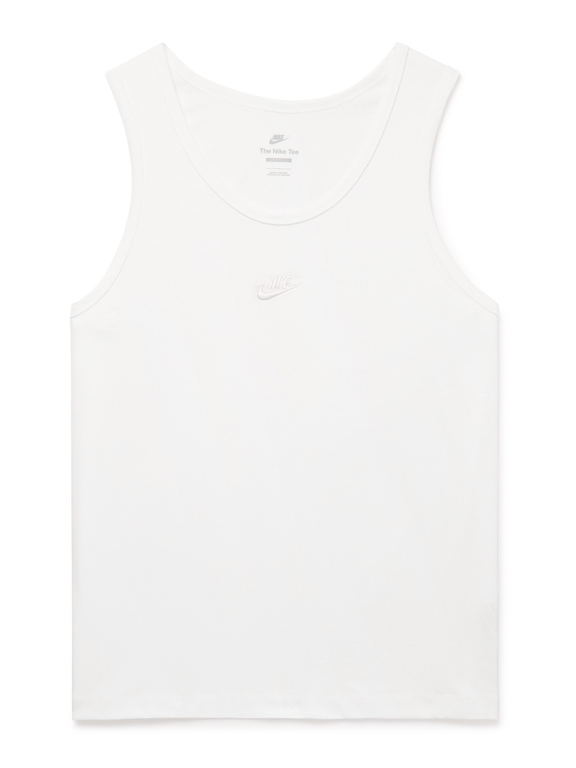 Nike - Premium Essentials Logo-Embroidered Cotton-Jersey Tank Top - Men - White - XXL