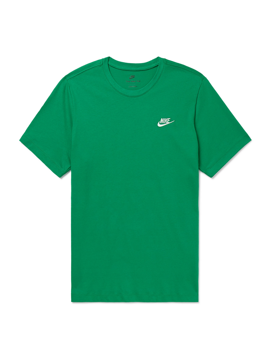 Nike Sportswear Club Logo-embroidered Cotton-jersey T-shirt In Green