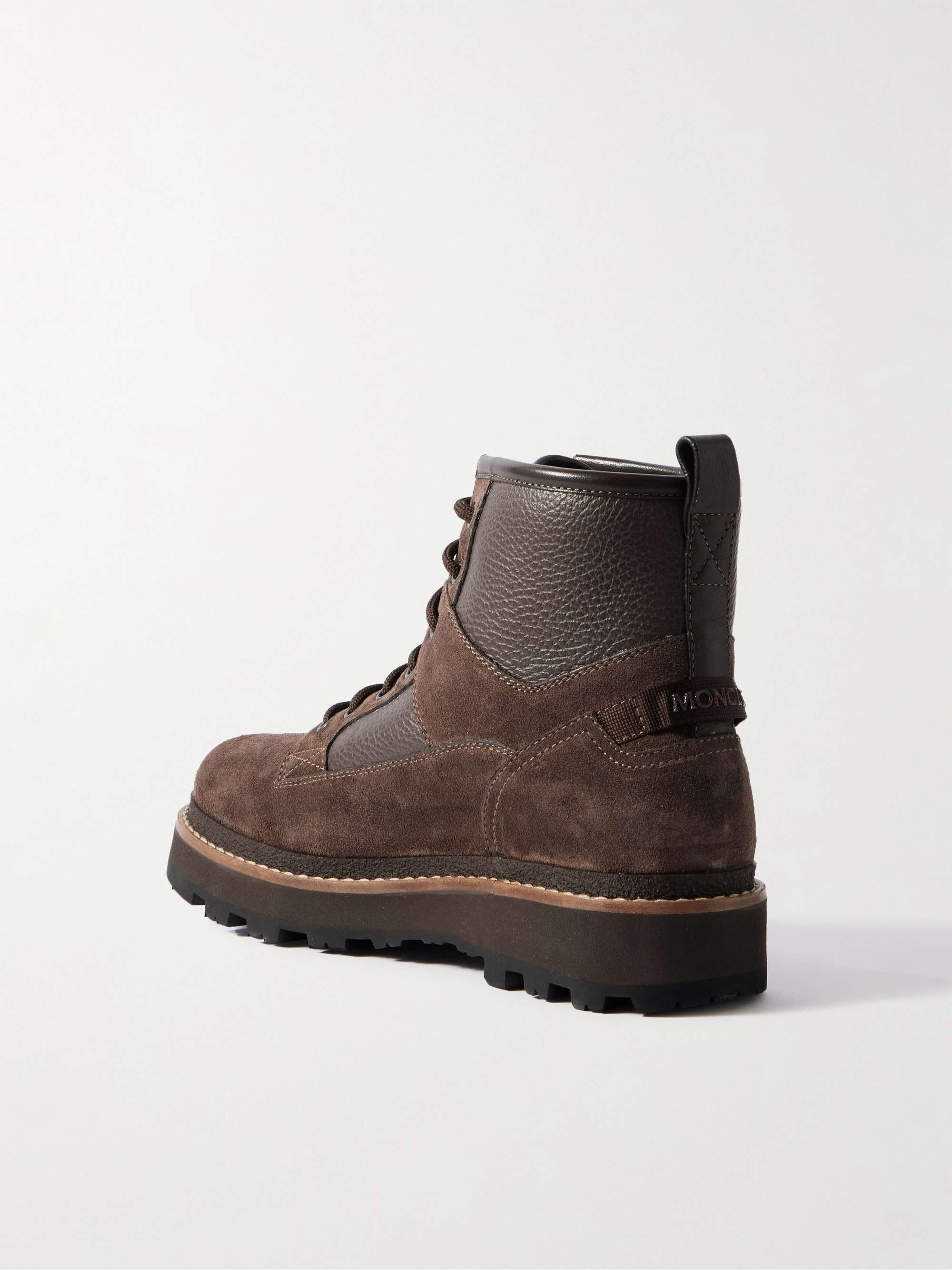 Dark brown Peka Camp Full-Grain Leather and Suede Hiking