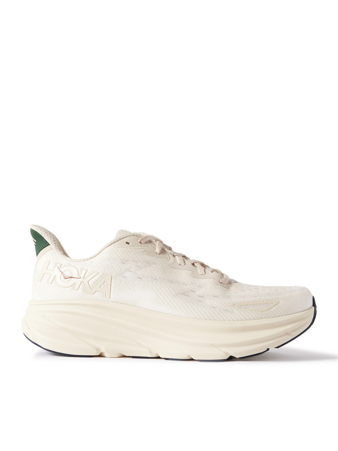 HOKA CLIFTON 9 RUBBER-TRIMMED MESH RUNNING SNEAKERS