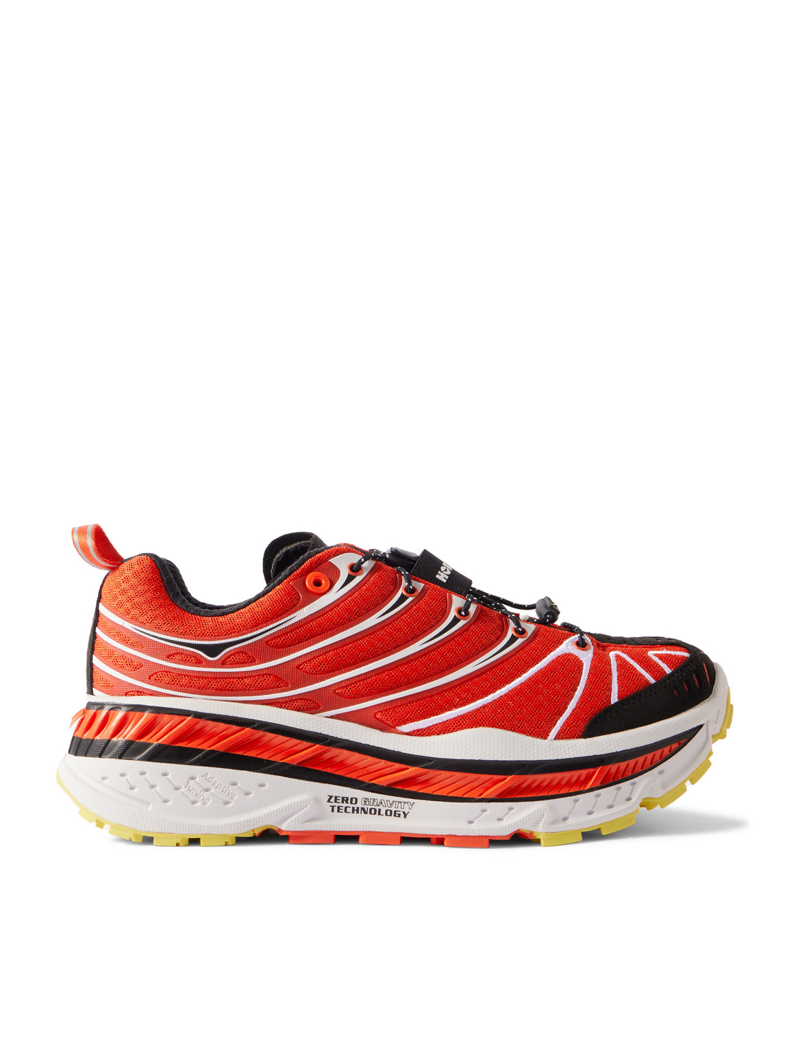 Hoka Stinson Evo Og Rubber And Faux Suede-trimmed Mesh Running Sneakers In Red
