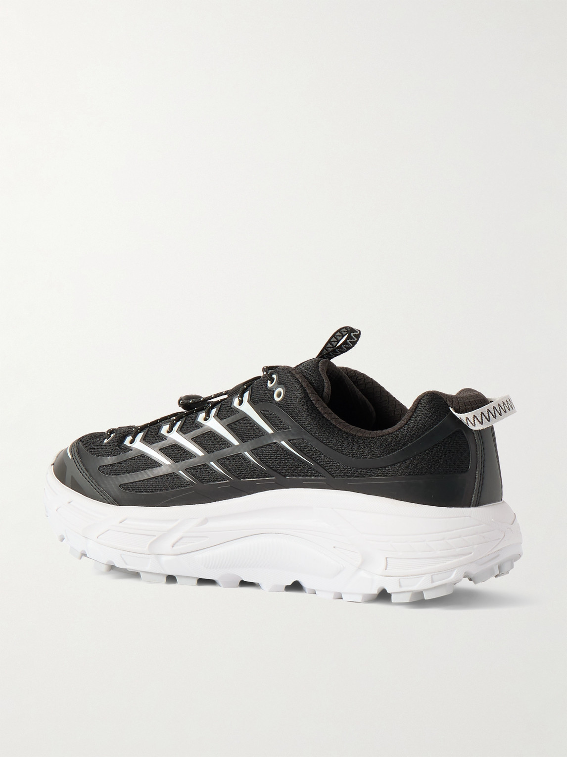 Hoka Mafate Three2 Rubber-trimmed Mesh Running Sneakers In Black
