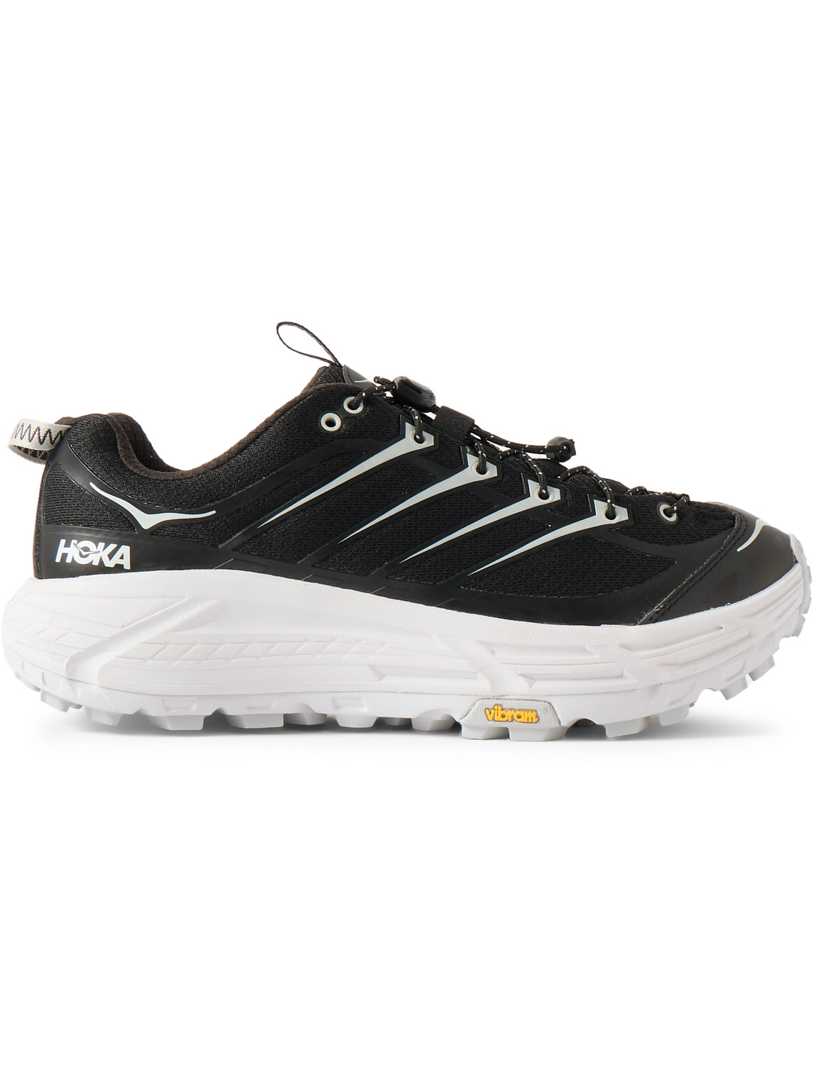 Hoka Mafate Three2 Rubber-trimmed Mesh Running Sneakers In Black