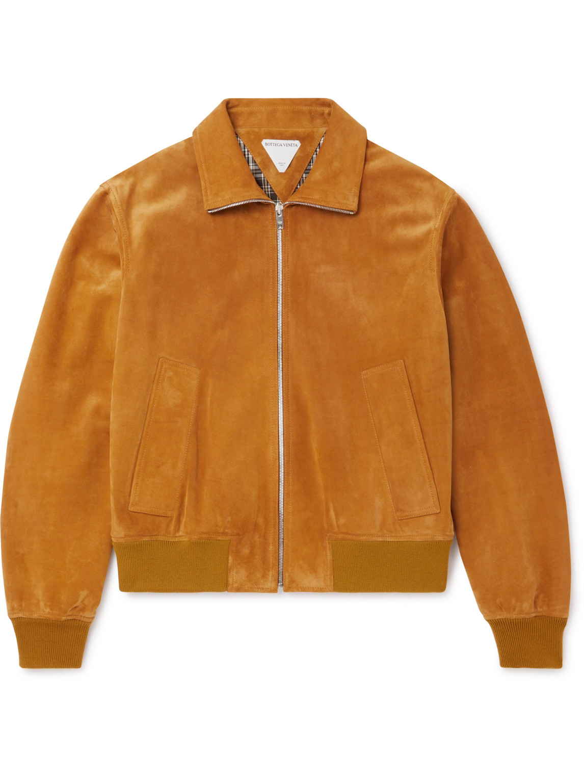 Bottega Veneta Suede Blouson Jacket In Yellow
