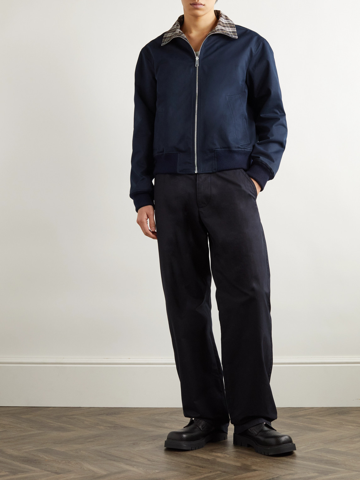 Bottega Veneta Reversible Compact Cotton Twill Jacket In Blue