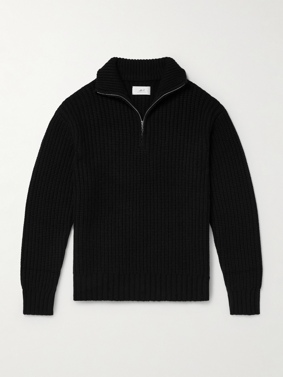 MR P. Ribbed Wool and Cashmere-Blend Half-Zip Sweater - Men