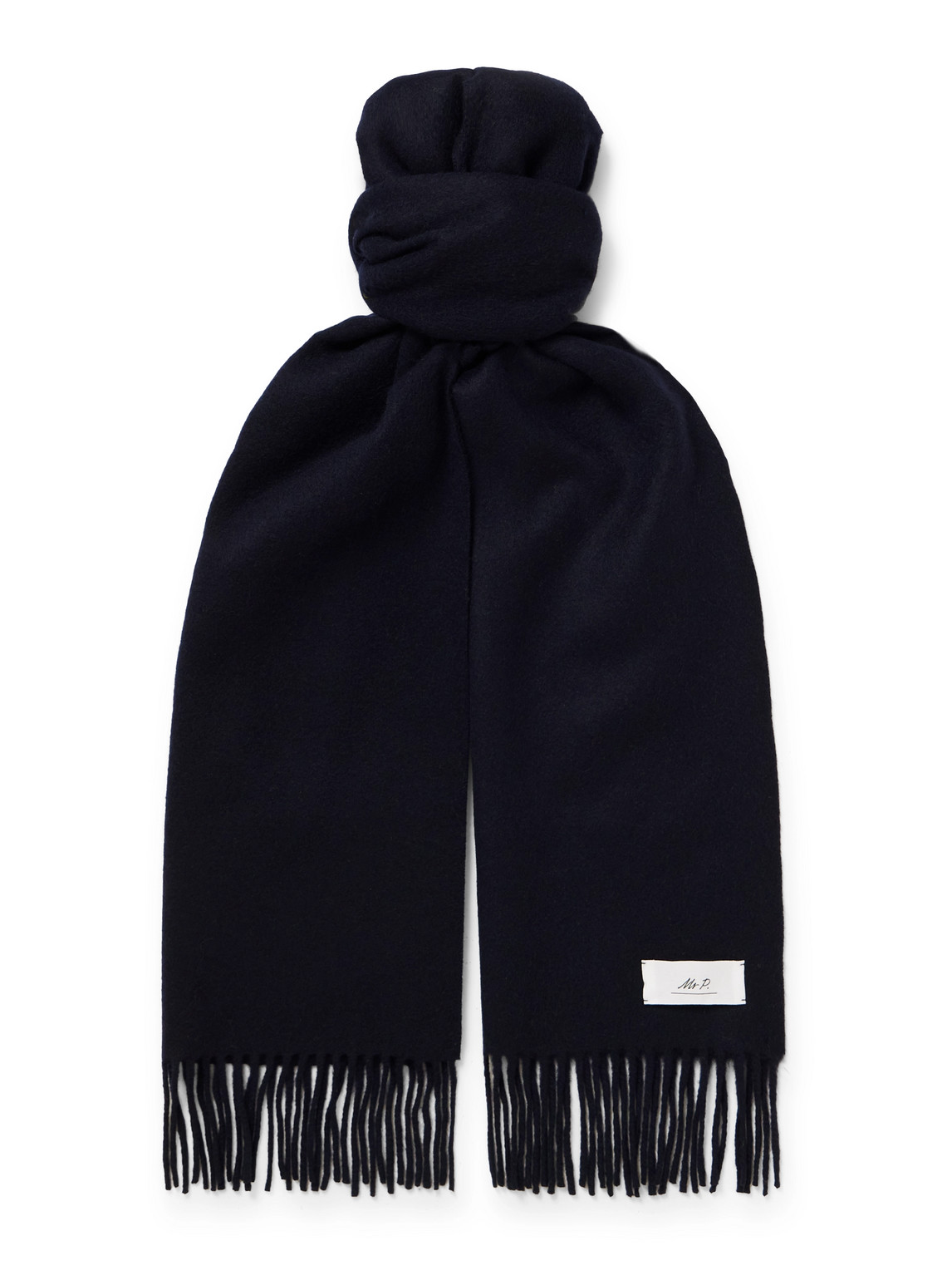 Logo-Appliquéd Fringed Cashmere Scarf