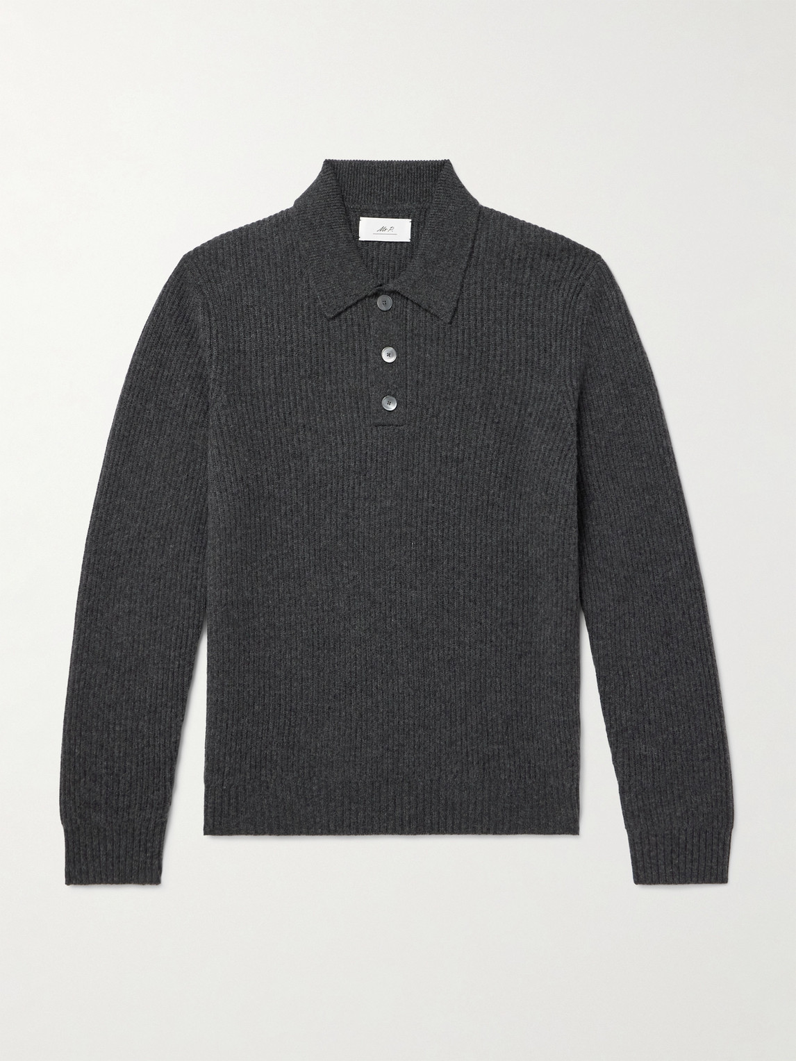 MR P. Ribbed Cashmere Polo Shirt - Men