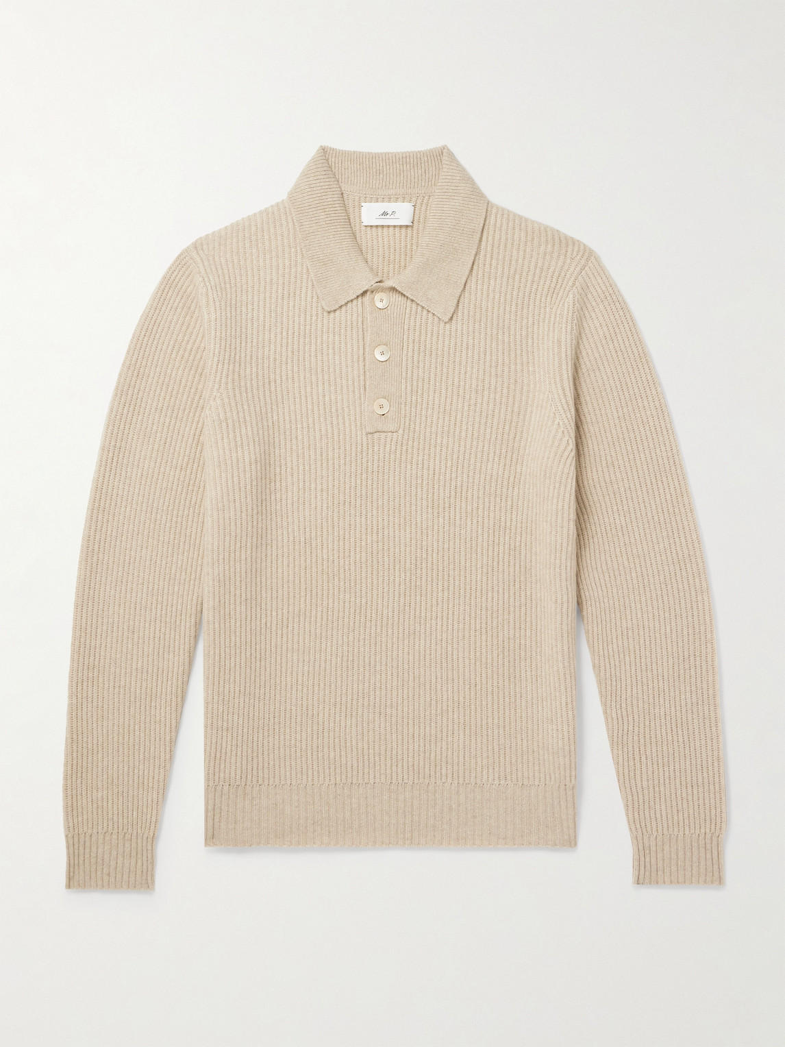 MR P. Ribbed Cashmere Polo Shirt - Men