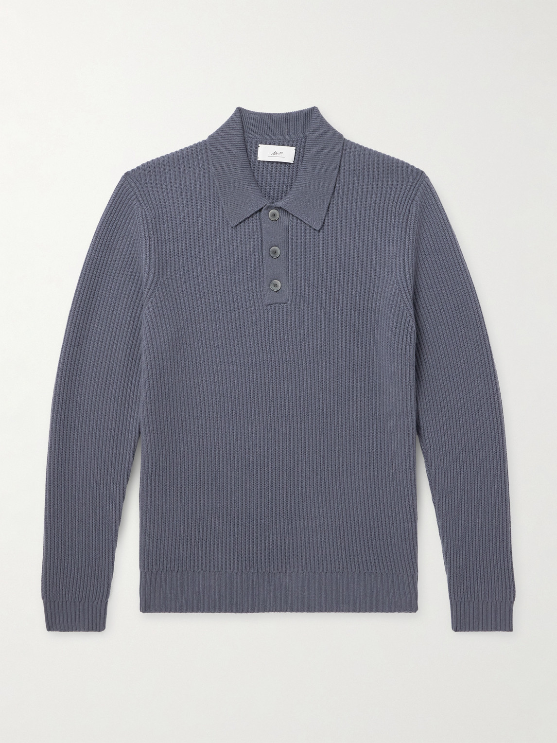 MR P. Ribbed Cashmere Polo Shirt - Men