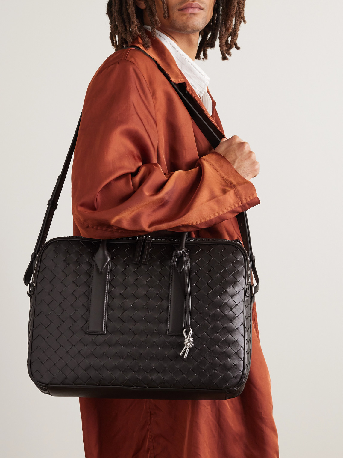 BOTTEGA VENETA GETAWAY INTRECCIATO LEATHER BRIEFCASE