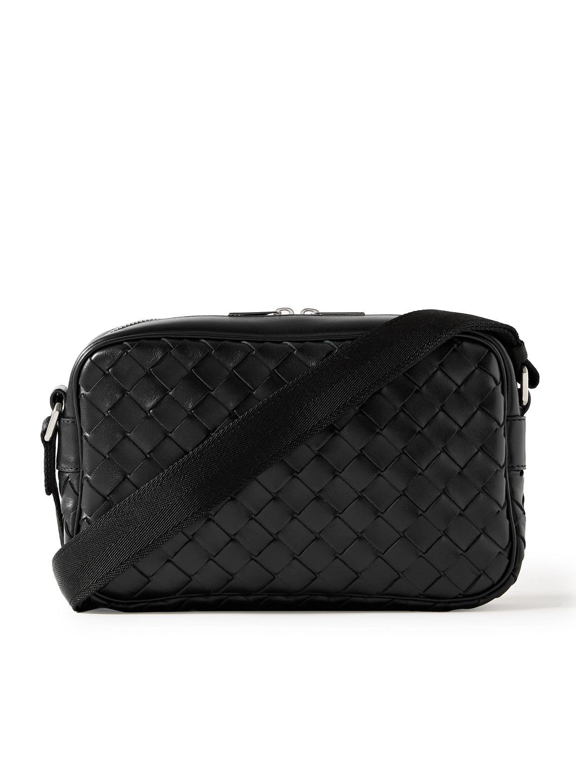 Bottega Veneta Black Leather Messenger Bag