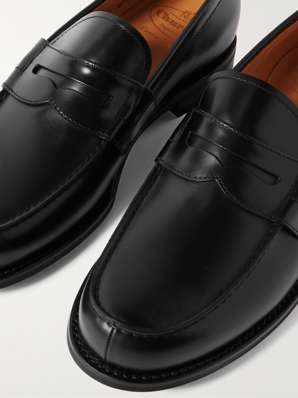 Church's Logo-debossed Leather Loafers In Black