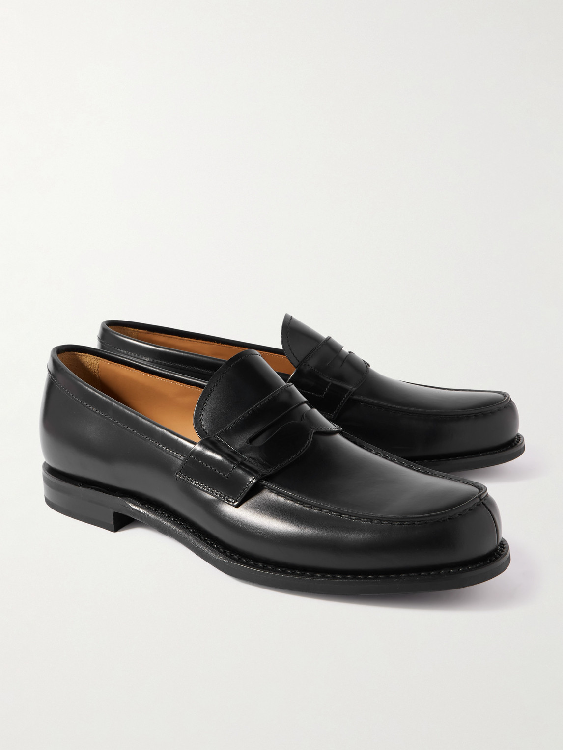 Church's Logo-debossed Leather Loafers In Black