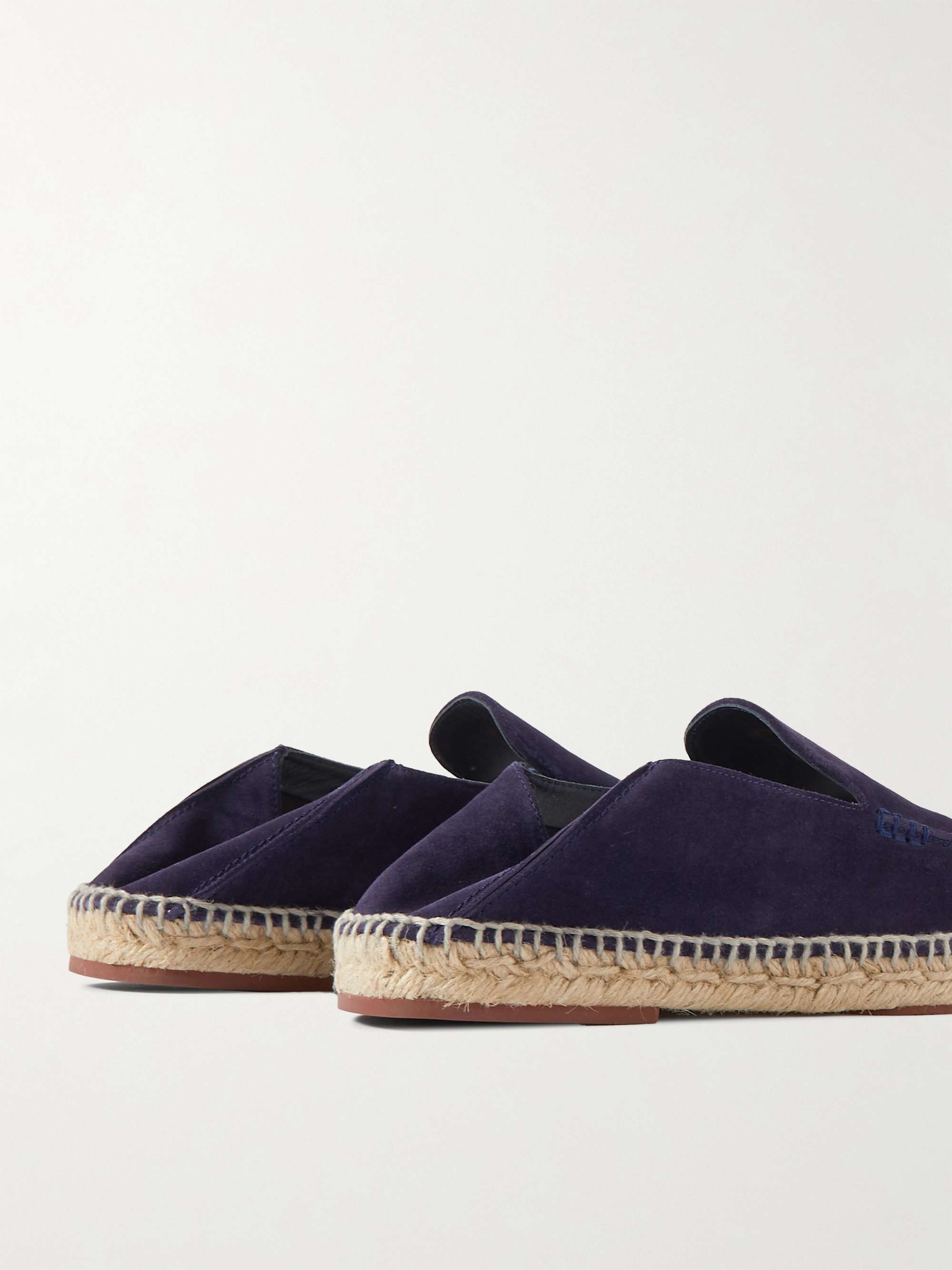 LORO PIANA Seaside Walk Collapsible-Heel Suede Espadrilles