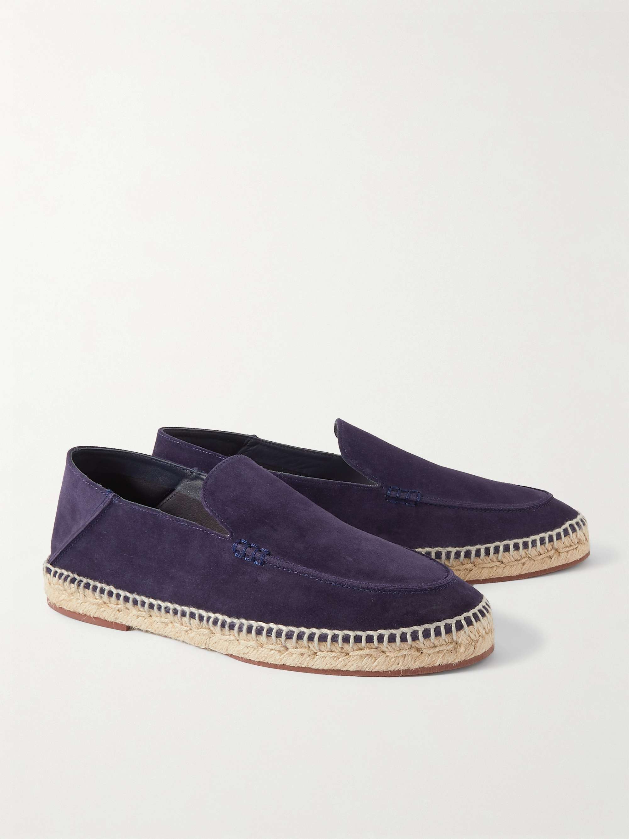 LORO PIANA Seaside Walk Collapsible-Heel Suede Espadrilles